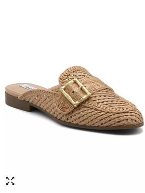 Charles David Tan Braided Buckle Mule